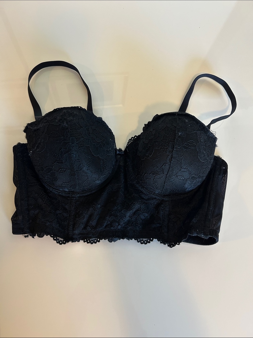 H&M Black Lace Longline Underwire Bra